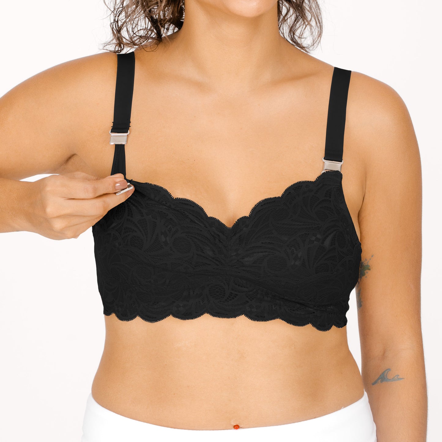 All-Lace Nursing & Pumping Bra | Black