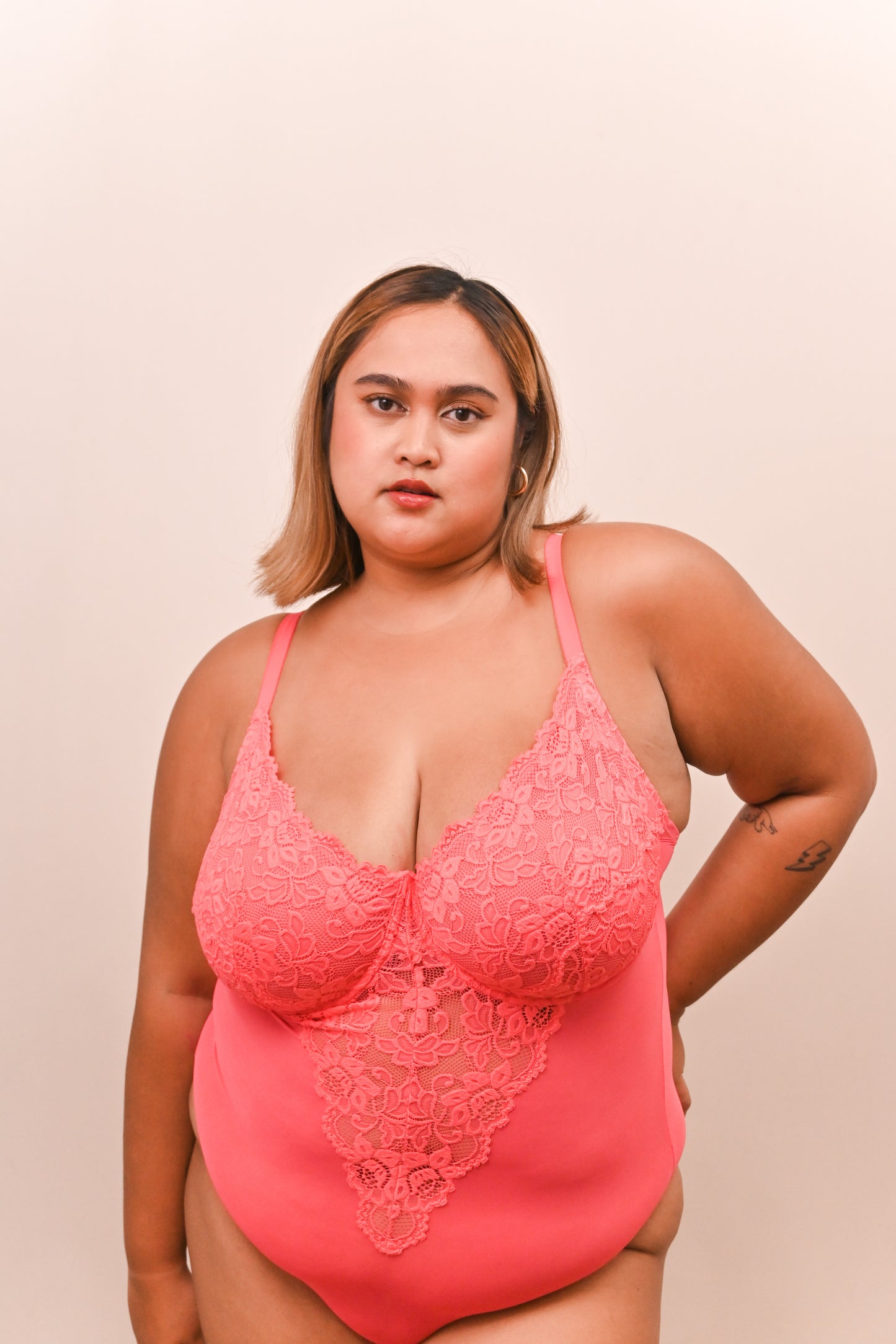 Lace Bodysuit | Coral