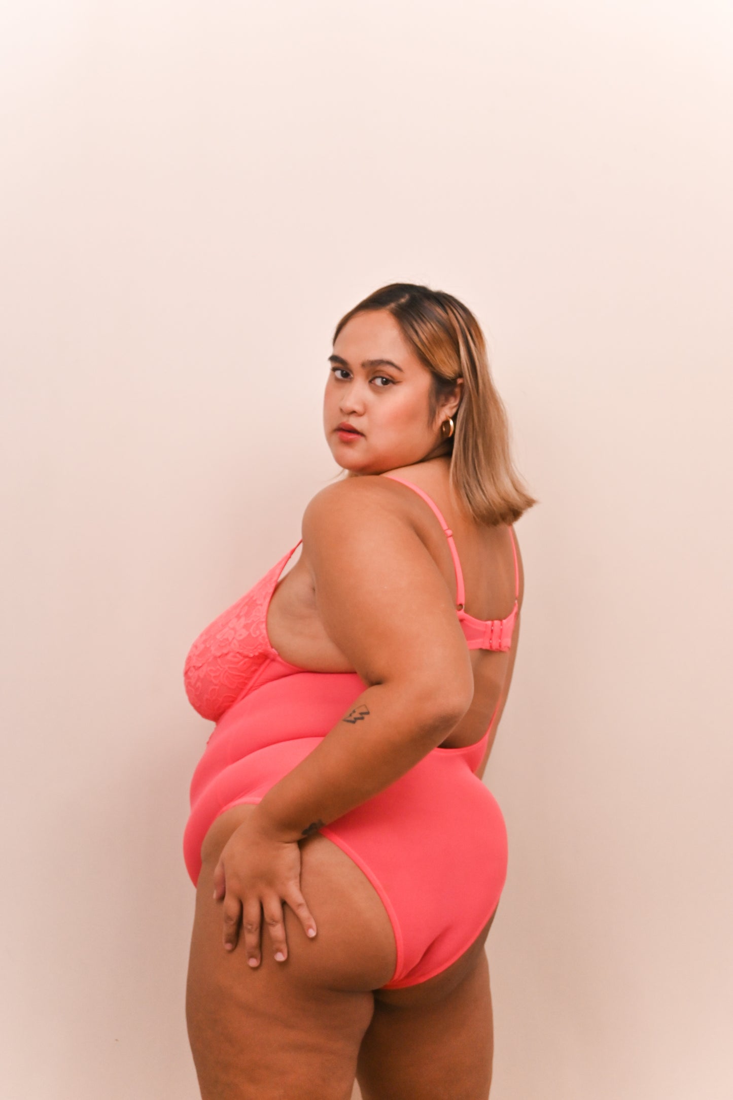 Lace Bodysuit | Coral