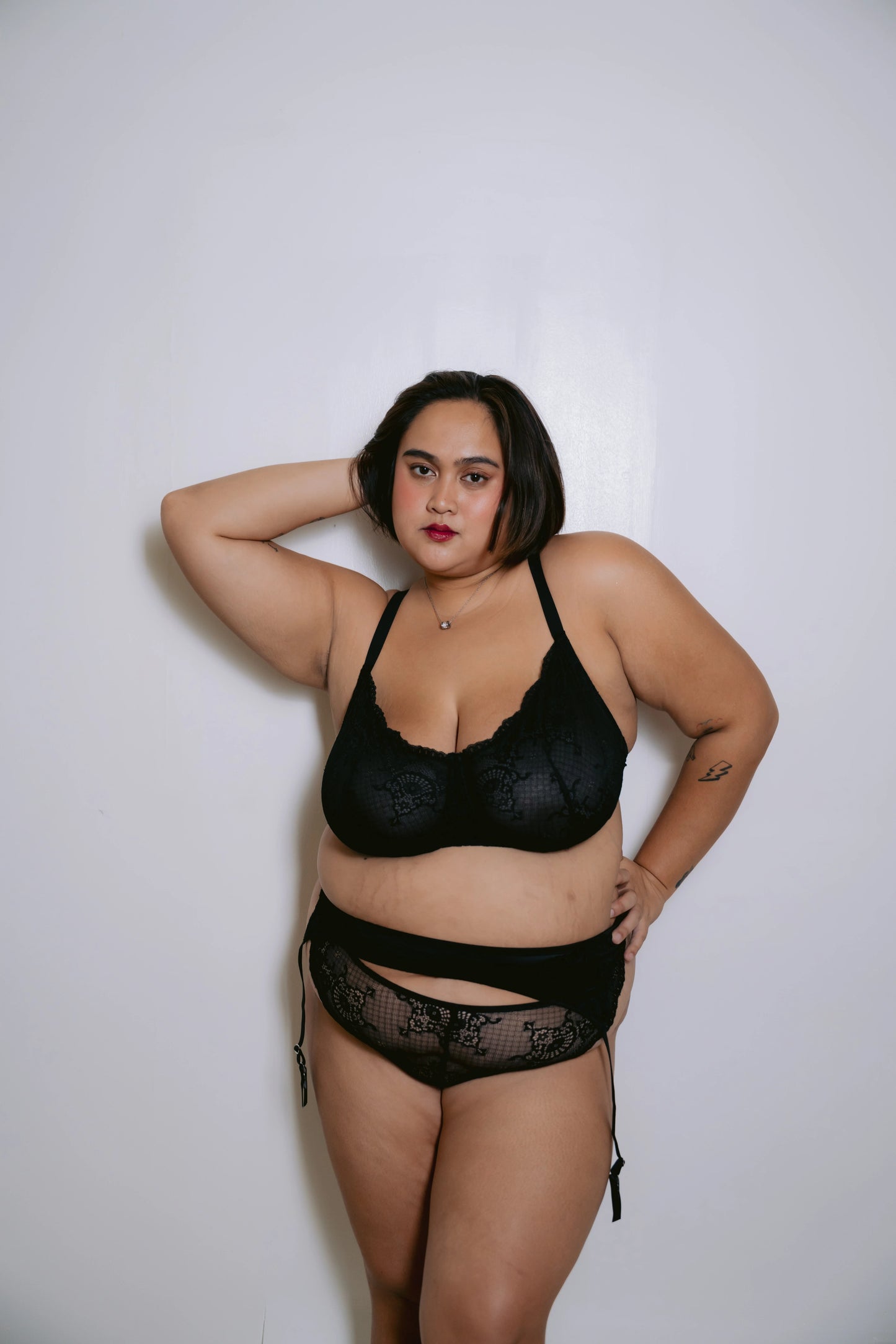 Lingerie + Garter Set | Rich Black 01