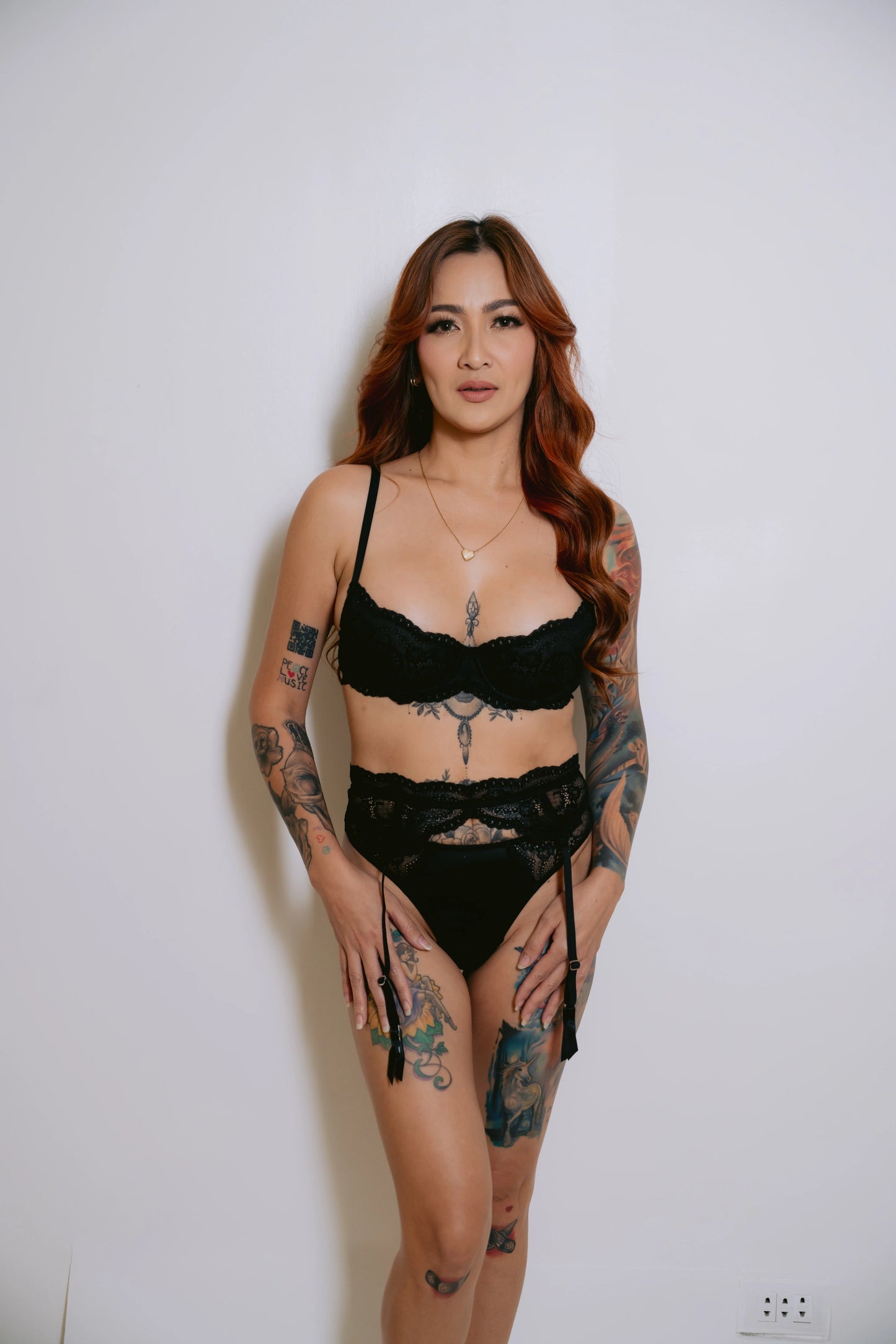 Lingerie + Garter Set | Rich Black 02