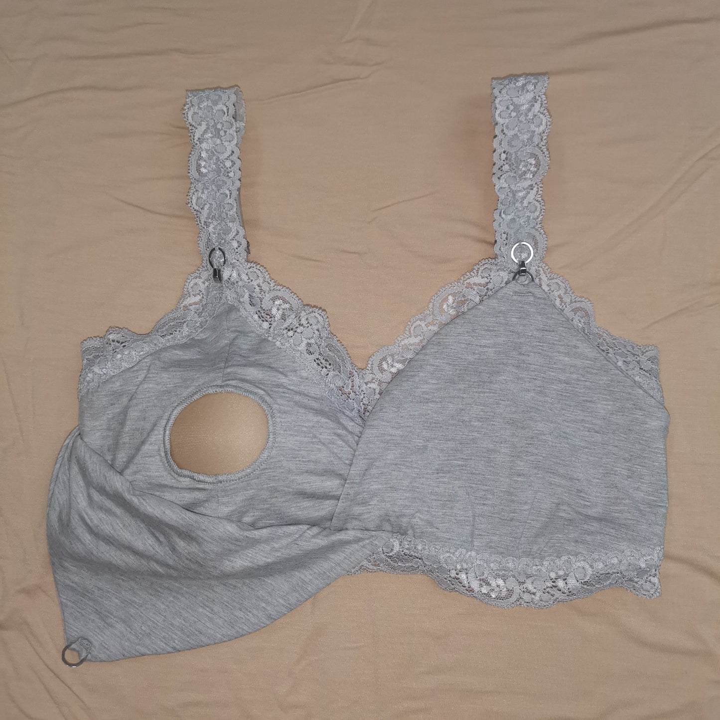 clip-on nursing bralette nipple opening