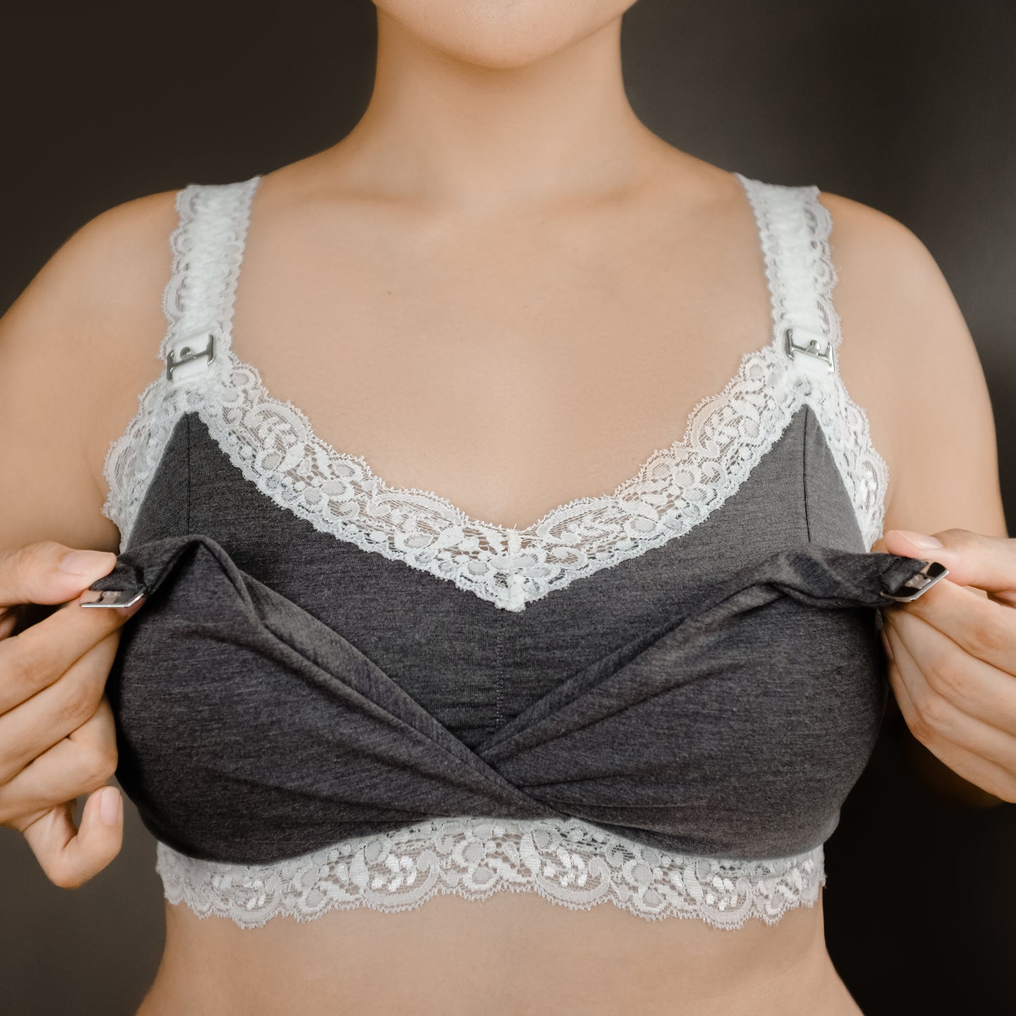 clip-on nursing bralette front clasp